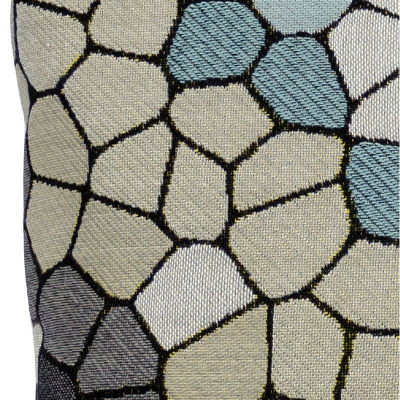 Cobblestone Geometric Feather Throw Pillow, Yellow/Gray/Blue