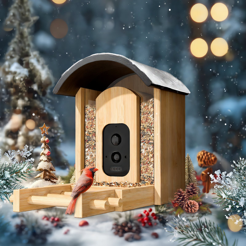 Mangeoire d'oiseaux en bois Visiogear Smart