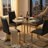 5-Piece Modern Round Tempered Glass Dining Set with Cantilever Chairs-1890249308-1890444221
