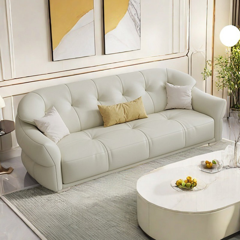 Canapé simple de style crème simple et moderne, H 35,43 po x l 86,61 po x P 39,37 po