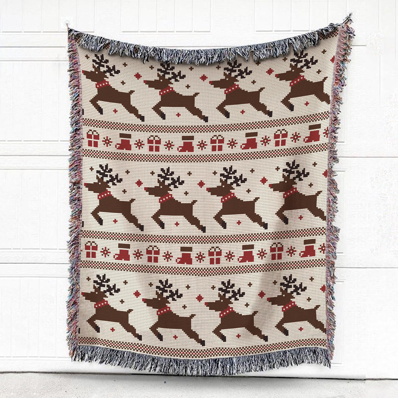 Hand Woven Throw Blanket, 60" W x 80" L