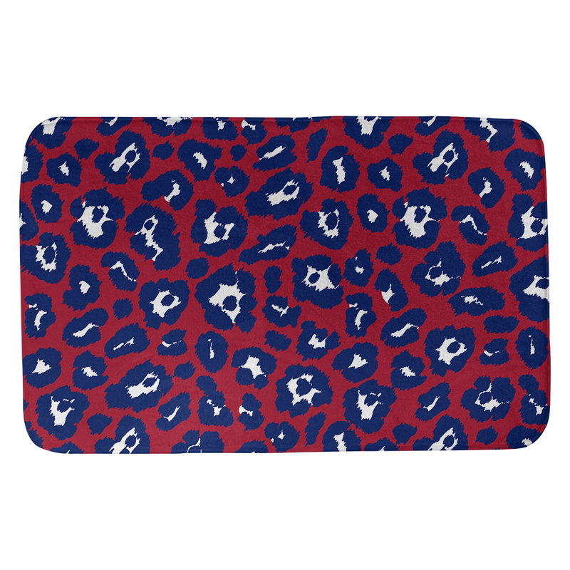 Tapis pour salle de bain New York fly back foot, Rouge / blanc / bleu foncé, H 0,5 po x l 21 po x L 34 po