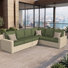 Canapé modulaire d'extérieur en forme de L de 116 po avec coussins Sunbrella Henri