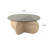 Modern Coffee Table with 100% Glass Top, 29.5 in Diameter x 13.8 in Height | Durable Melamine Coated Particle Board Base in Travertine & Fume Colors | Elegant Marble Design for Stylish Living Rooms & Offices-536257851