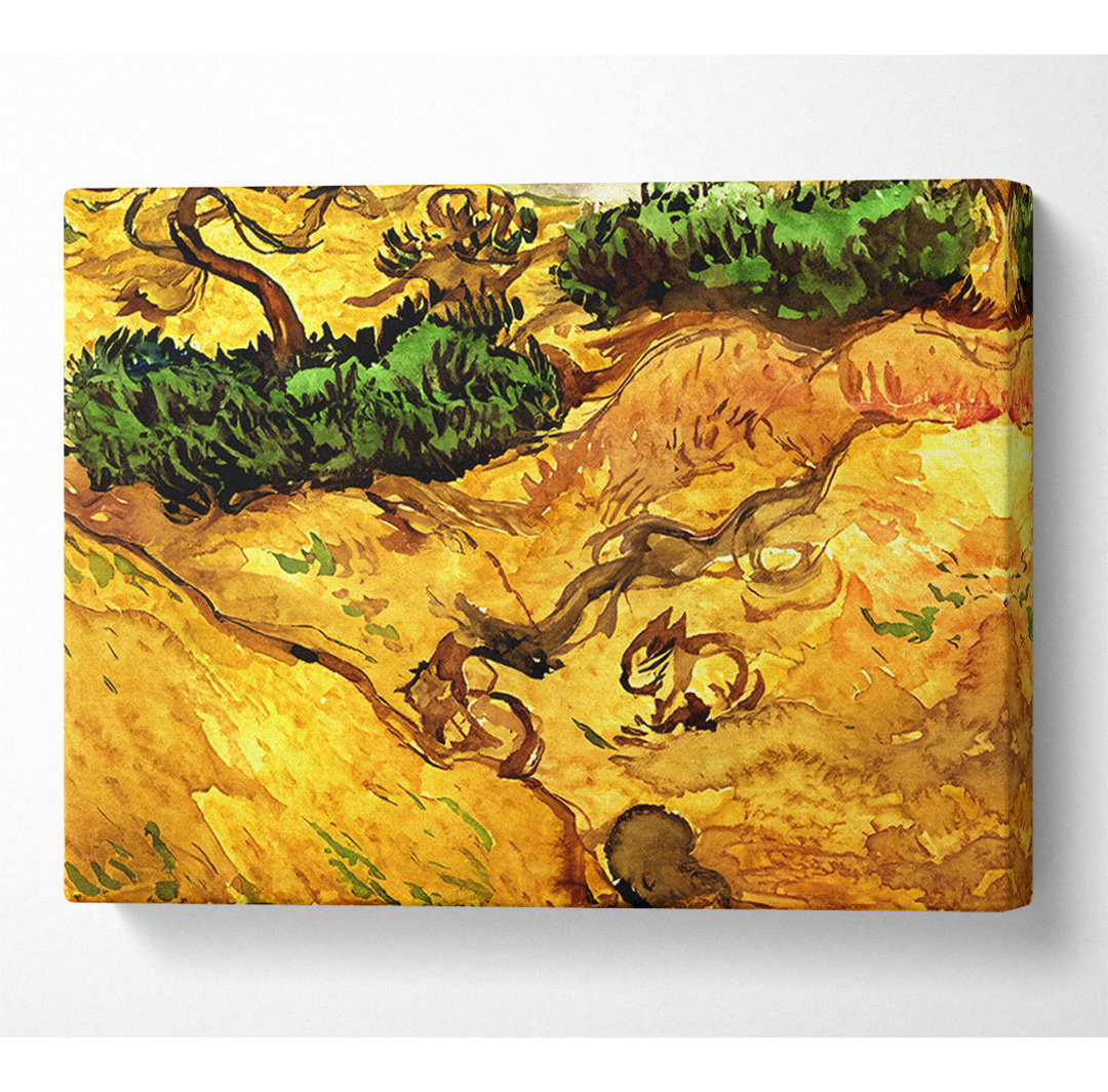 Van Gogh Feld mit zwei Kaninchen - Leinwanddrucke auf Leinwand