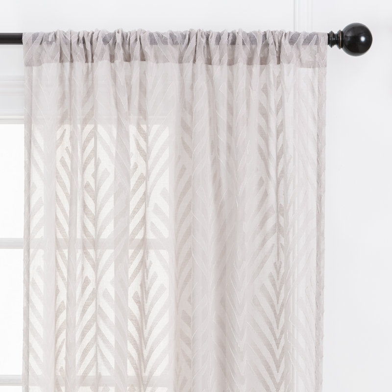Ensemble de rideaux semi-transparents avec passe-tringle Craigmont, Taupe, L 52 po x L 96 po