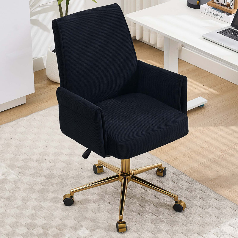 Chaise de bureau ergonomique à dossier moyen, Noir