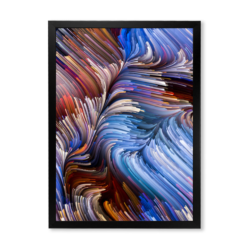 Élégance de liquide Art III - décoration murale moderne en toile, Cadre noir, H 20 po x l 12 po x P 1 po