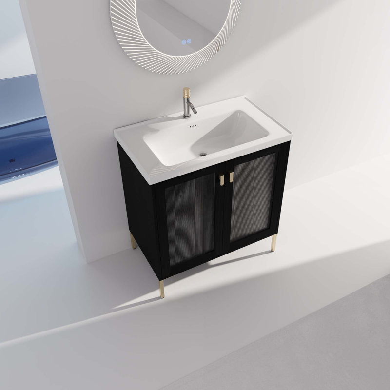 Freestanding Bathroom Vanity Plywood With Ceramic Sink