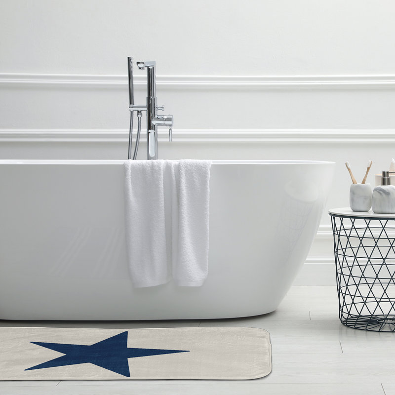 Tapis de bain, L 17 po x L 24 po, Bleu