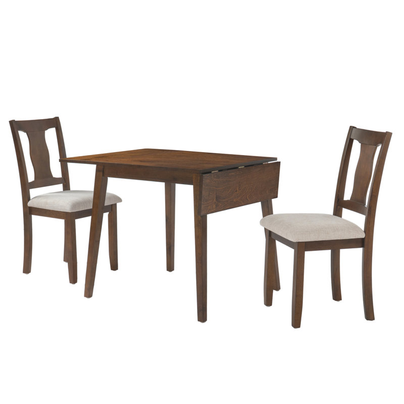 Ensemble table et chaises de salle à manger à abattants gain de place, plateau en MDF, style ferme moderne pour petite cuisine