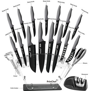 Ensemble de porte-couteaux en acier inoxydable 19 pièces Lysbbdzsm