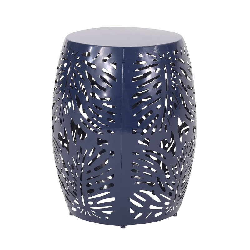 Metal End Table -Large, Navy Blue