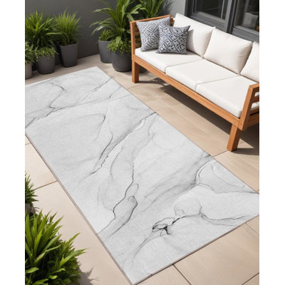 Tapis de couloir d'extérieur 8 po gris