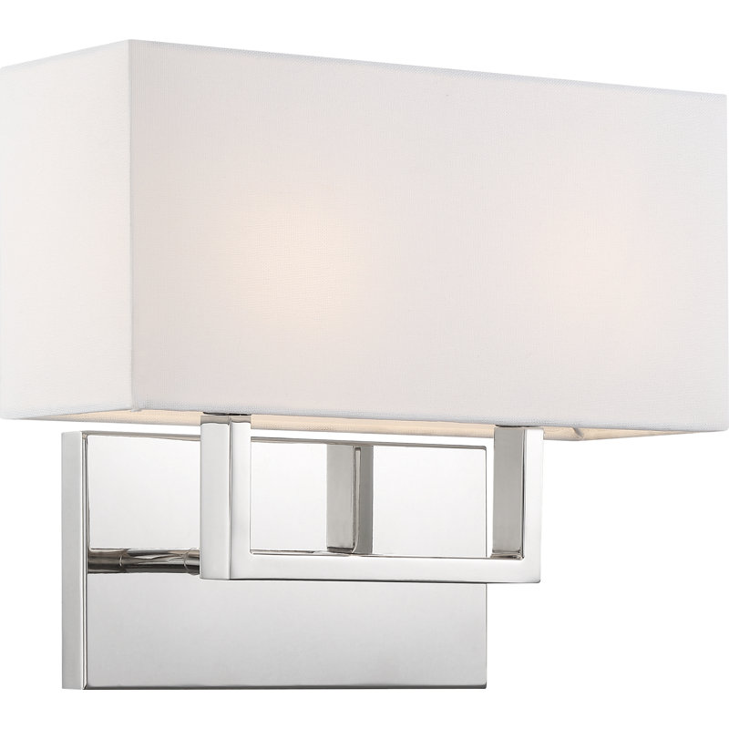 2 - Light Dimmable Vanity Light, Polished Nickel