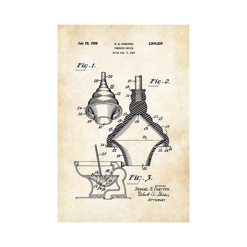 Plumber Toilet Plunger - Wrapped Canvas Print, 20.32 cm H x 30.48 cm W