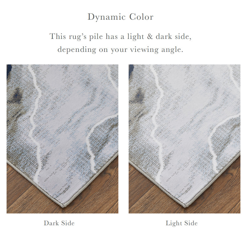 Javers Industrial Abstract Polypropylene/Polyester Area Rug, Runner 2'10" x 8'