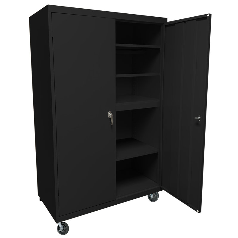 Steel Single Storage Cabinet ( 72'' H x 36'' W x 24'' D), Black, 66" H x 36" W x 24" D