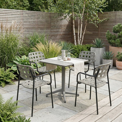 Square Plastic Patio Dining Set