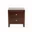 Table de chevet 2 tiroirs en bois cerise brune