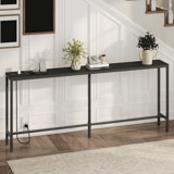 78.7" Narrow Console Table with Power Outlet Behind Couch for Entryway