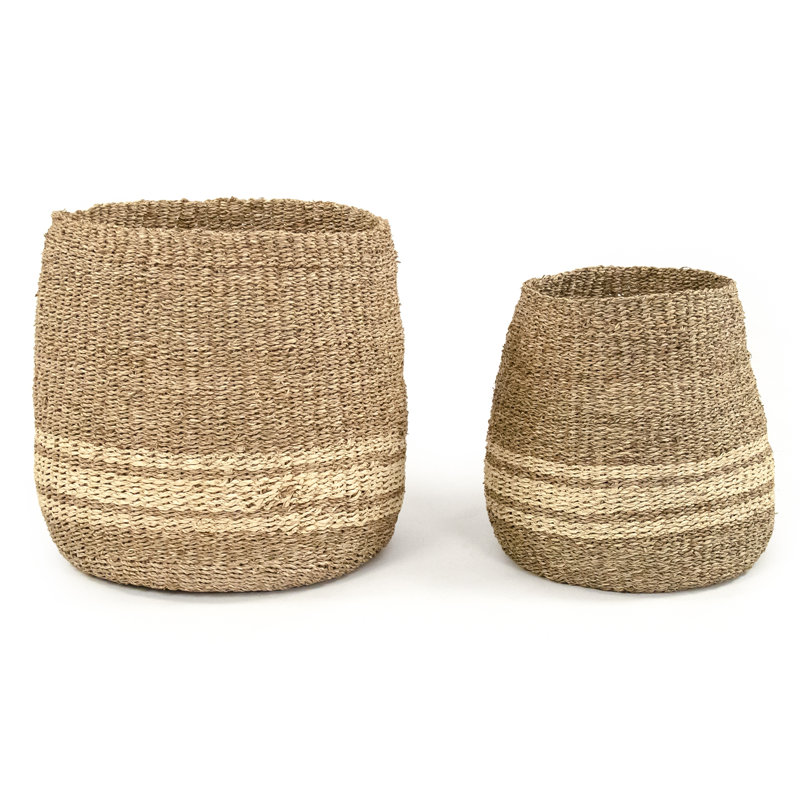 Rosecliff Heights Seagrass Decorative Basket, 14" H x 14" W x 14" D
