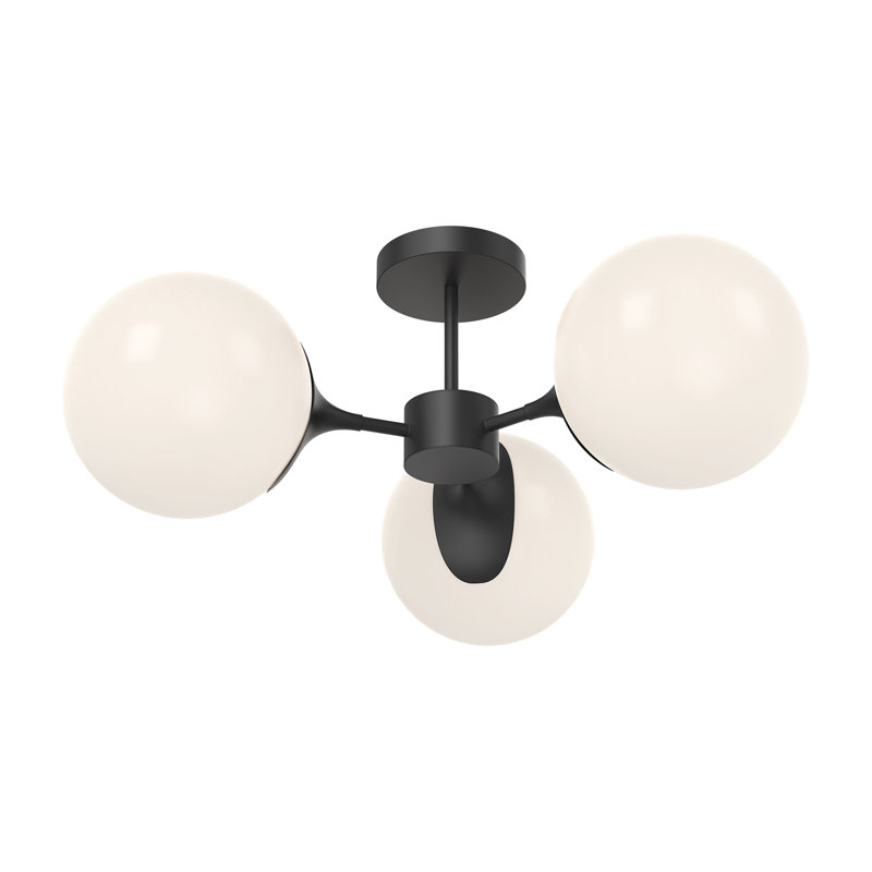 Nouveau 3 - Light Semi Flush Mount, Matte Black