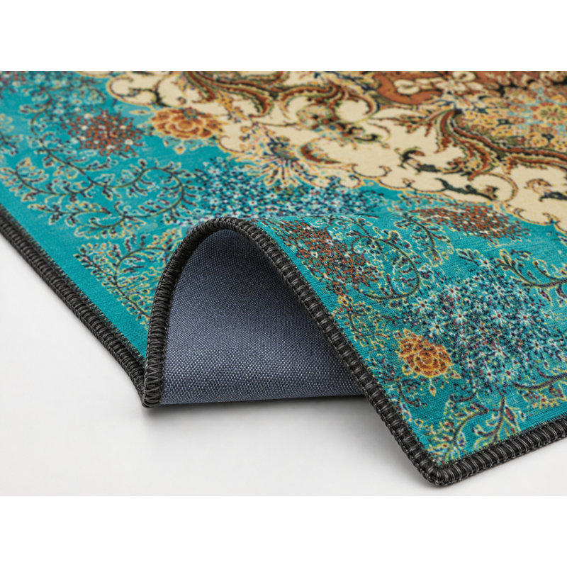 Multicolored Antique Woven Base Modern Decorative Carpet, Round 5'