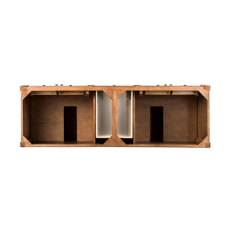 Meuble-lavabo double l 72 po Dussault, Pierre de savon anthracite, Brun selle, 8 po