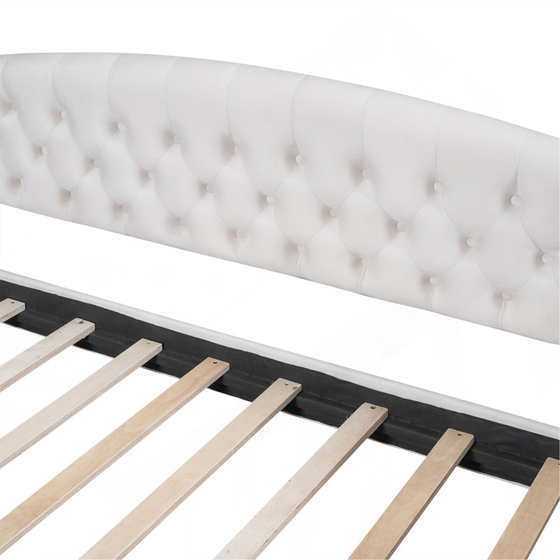Modern Luxury Tufted Button Daybed, Beige, Full
