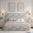 Gerhart  51.5" Luxlury Headboard Hydraulic Lift Up Storage Upholstered Platform Bed,Trapezoid,Chenille Floral,King-1670049999-1670049987