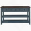 Console rétro avec deux tablettes ouvertes, structure en bois de pin massif et pieds pour le salon-124002816-124002814
