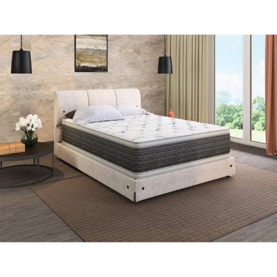 14.5" Twin Size Two Sided Pillow Top Mattress - High Density Foam & Quad Coil Spring For Superior Comfort And Strong Construction