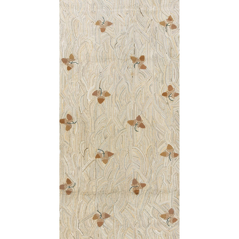Tapis ivoire en laine Antique