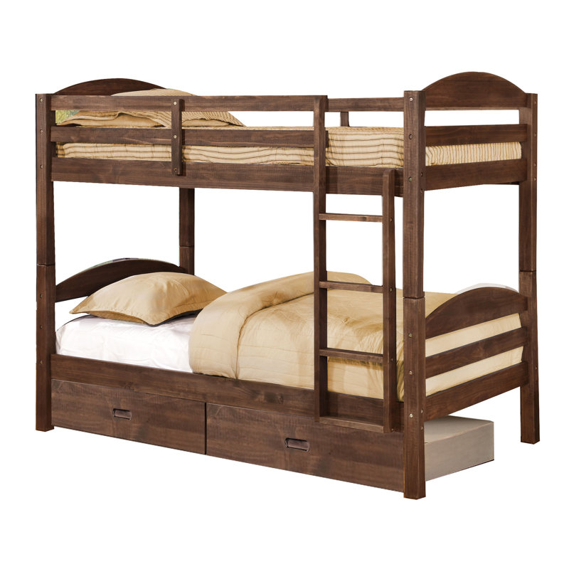 Lit superposé simple en bois massif Berinhard, Châtaignier