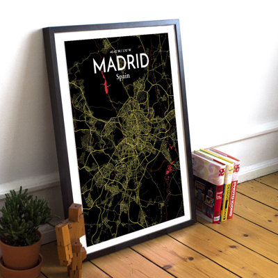 « madrid city map », reproduction d’impression sur affiche en contraste