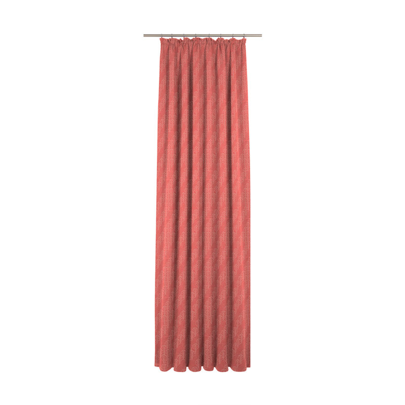 Lizeth Pencil Pleat Opaque Single Curtain, Red, 245cm Width x 145cm Drop