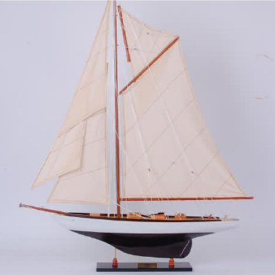 Tuiga Painted Medium Sailboat Schooner Yacht Model