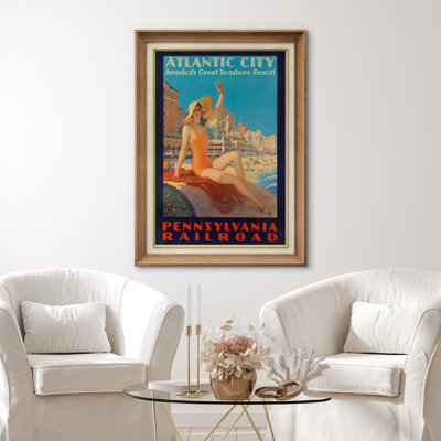 «Atlantic City Seashore Travel», affiche, photos de salon côtier, impression sur toile encadrée