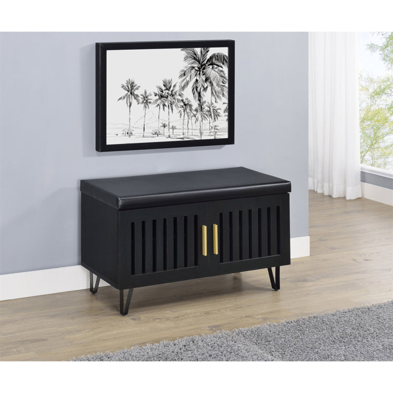 Banc de rangement 2 portes Clackamas, Black