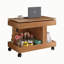 Petite table basse mobile avec plateau pivotant à 360 °, compartiment de rangement, roues verrouillables-1713123466