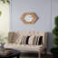 Miroir hexagonal 18,5 "x 18,5" avec cadre en bois naturel, décoration murale-1555193605