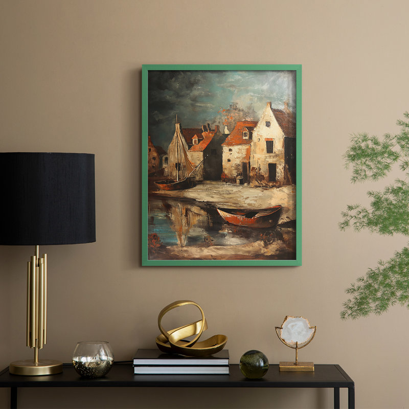 «LANDSCAPES Series CCXCIX», reproduction encadrée - bois massif, Vert, H 30 po x l 24 po
