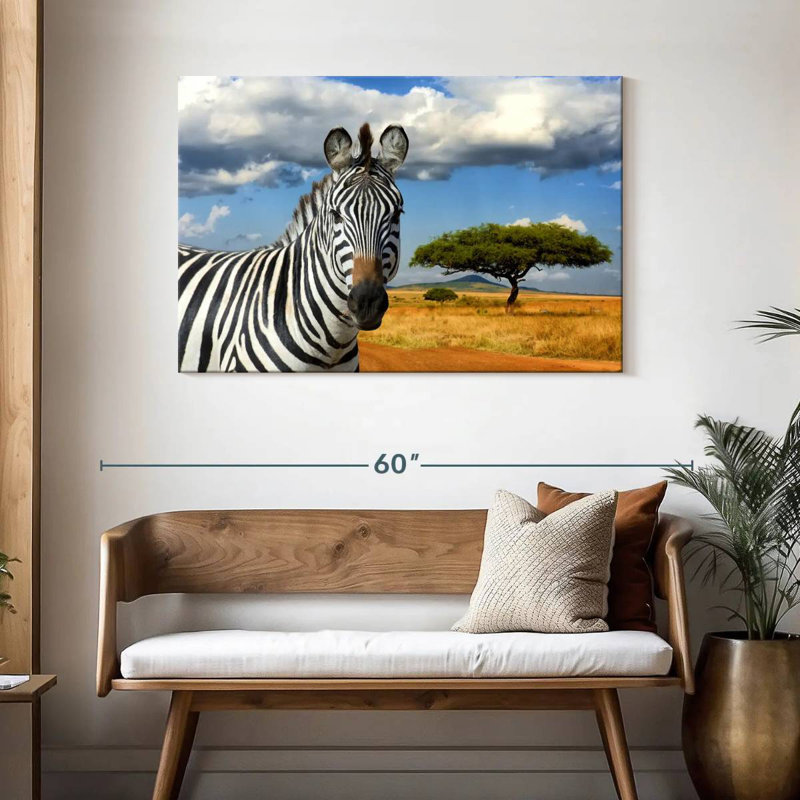 Zèbre safari africain Brampt, H 30 po x l 45 po
