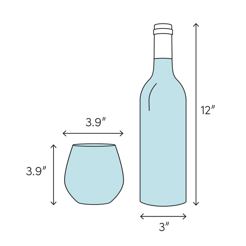 Love Arrow Initiales 17 oz. Verre à vin sans pied, Oui