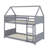 Twin Over Twin House Inspired Floor Bunk Bed With Headboards Included-117530602