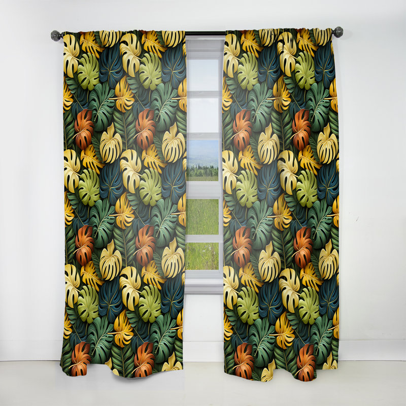 Monstera - motif tropical magique II - Rideau floral - Rideau floral obscurcissant - 1 panneau, L 52 po x L 108 po