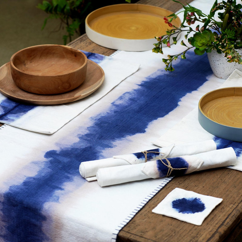 Ensemble de 4 napperons et sous-verres Marai Indigo River