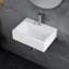 Turner 430mm x 310mm Rectangular Wall Hung Bathroom Sink Basin with Overflow