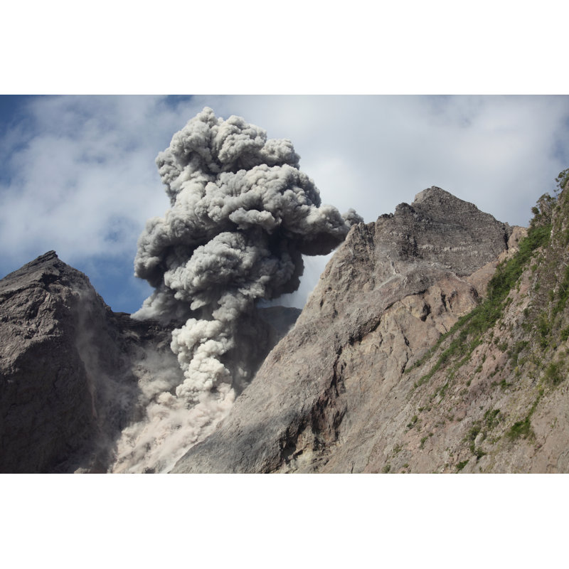 Batu Tara Volcano Erupting by Photovolcanica - Wrapped Canvas Print, 30cm H x 46cm W